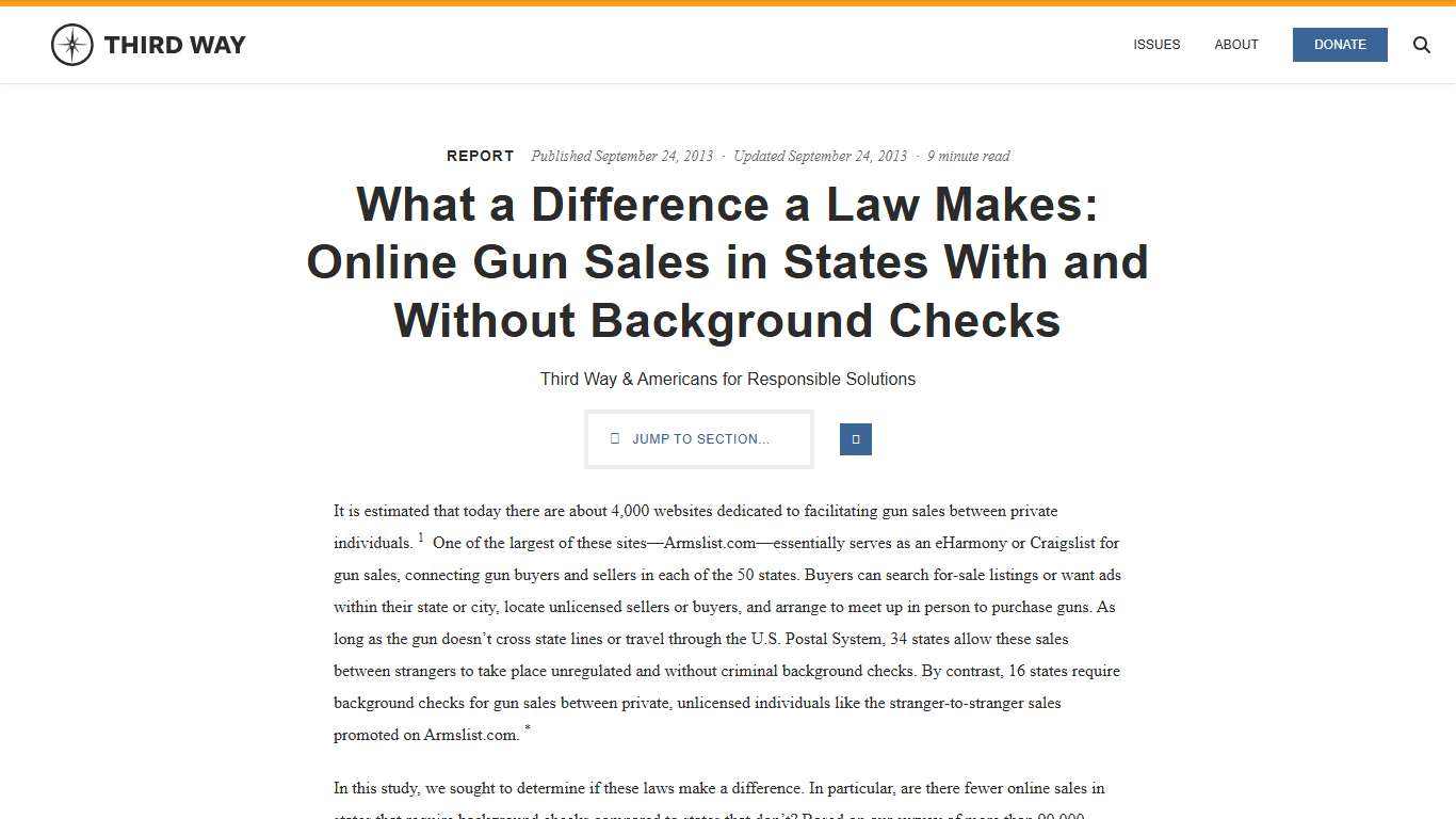 What a Difference a Law Makes: Online Gun Sales in States With and Without Background Checks | Third Way